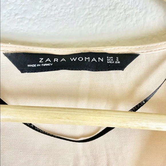 Zara Blouse Small Womens Pink Satin V-Neck Long Sleeve Genuine Wrap Top Viscose - Picture 2 of 12